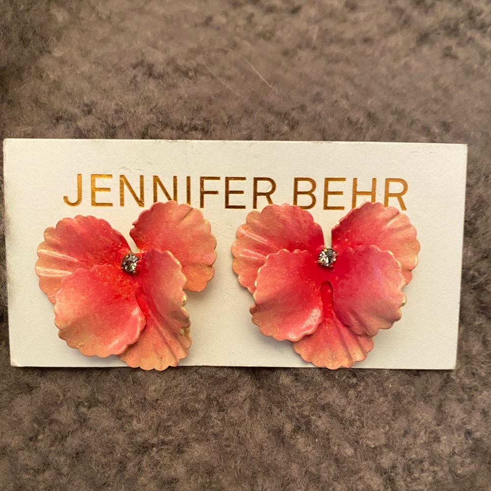 Jennifer Behr Wild Rose Hand Painted Earrings